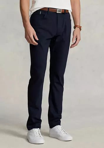 Polo Ralph Lauren Mens Slim Stretch Dobby Pants Navy Blue 34 x 32 Performance
