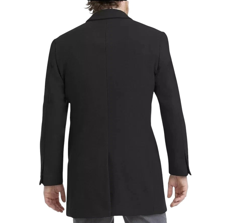 Calvin Klein Men's Prosper Wool-Blend Slim Fit Overcoat Coat 36 R Black