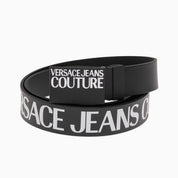 Versace Jeans Couture Logo Belt Black White Size EU 90 / US 34