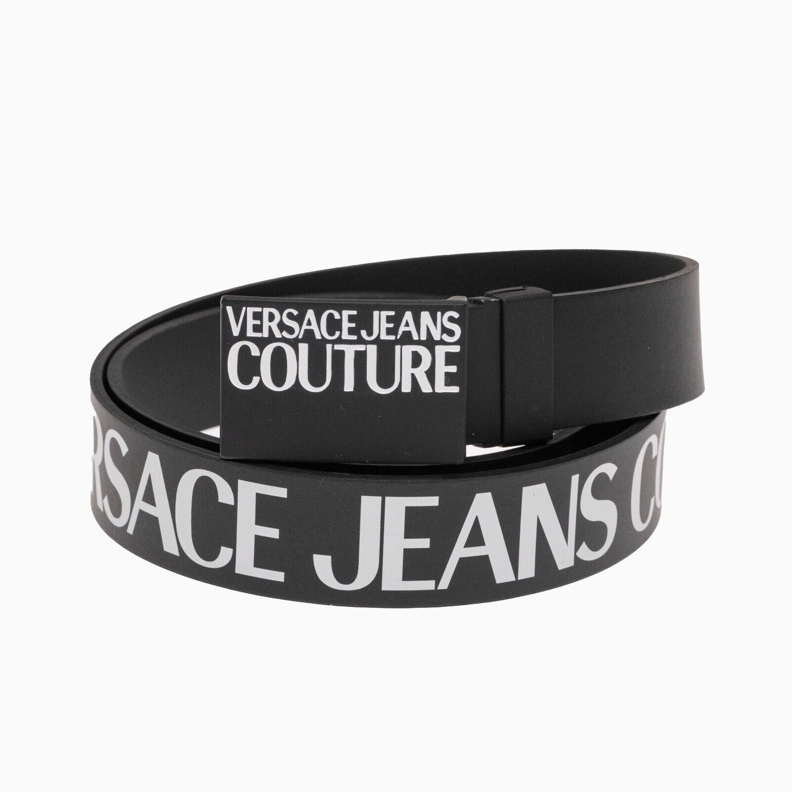 Versace Jeans Couture Logo Belt Black White Size EU 105 / US 40