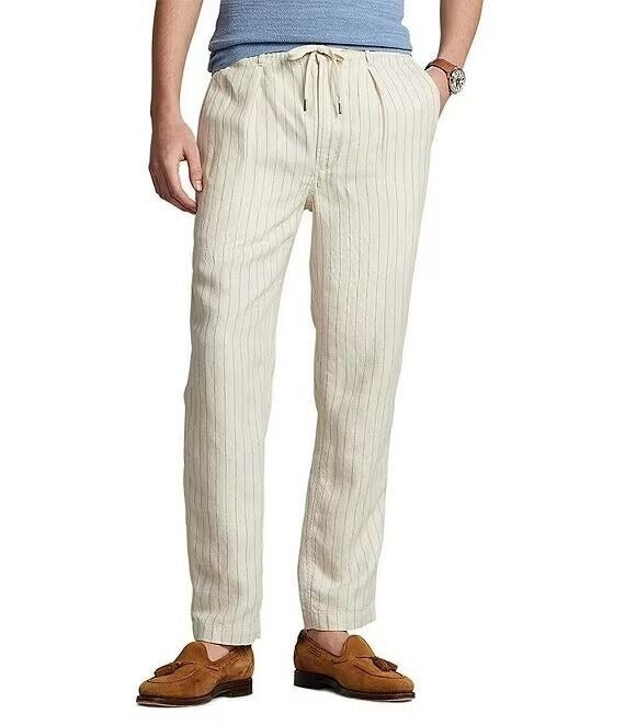 POLO RALPH LAUREN Mens Tailored Slim Fit Polo Prepster Pants Large Andover Cream