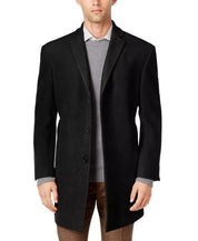 Calvin Klein Men's Prosper Wool-Blend Slim Fit Overcoat Coat 36 R Black