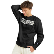 Champion Powerblend Logo Crewneck Black Small Men's Sweatshirt