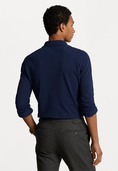 Polo Ralph Lauren Mens Men's Classic-Fit Long Sleeve Polo Shirt Medium Navy Blue