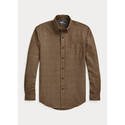 Polo Ralph Lauren Mens Twill Plaid Custom Fit Button Down Shirt Brown 2XL