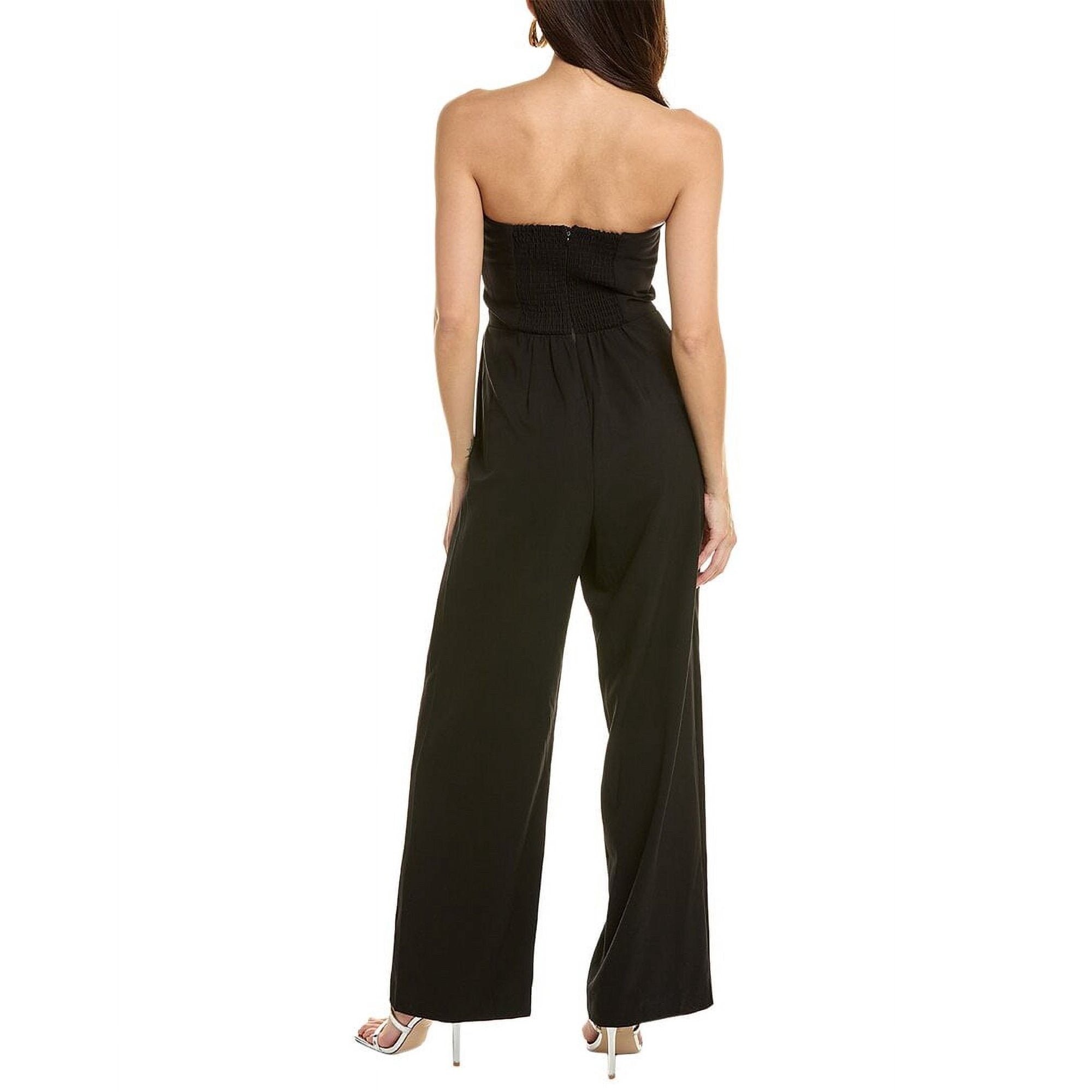 WAYF Womens Lexie Strapless Wide Leg Jumpsuit Small Black