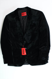 HUGO BOSS Mens Modern-Fit Velvet Dinner Tuxedo Jacket Black 42R