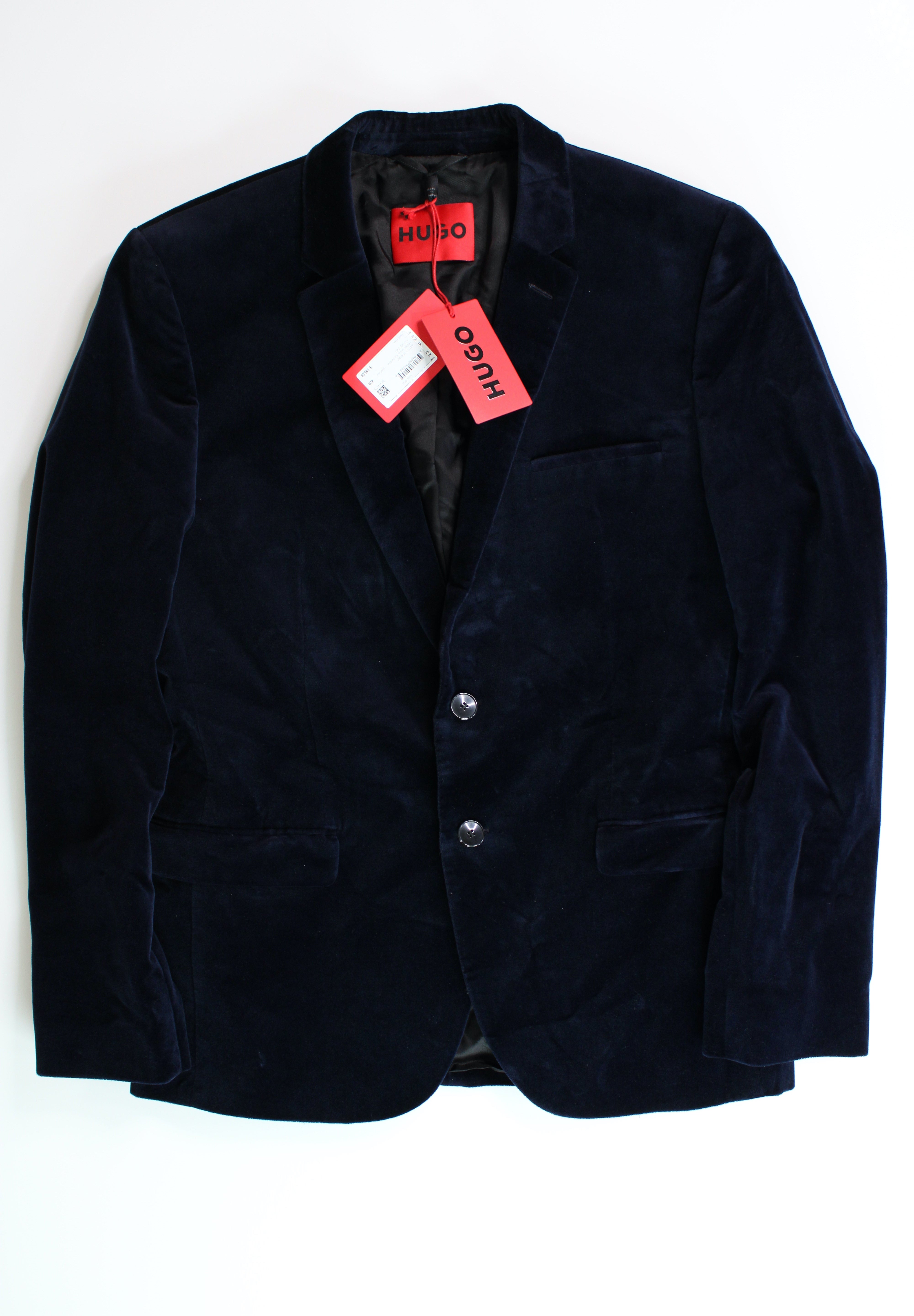 HUGO BOSS Extra-Slim Fit Arti Velvet Jacket Blazer 42R Navy Blue Sport Coat