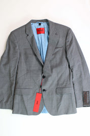 HUGO BOSS Men's Slim-Fit Stretch Mélange Wool Suit Jacket 38R Mid Grey