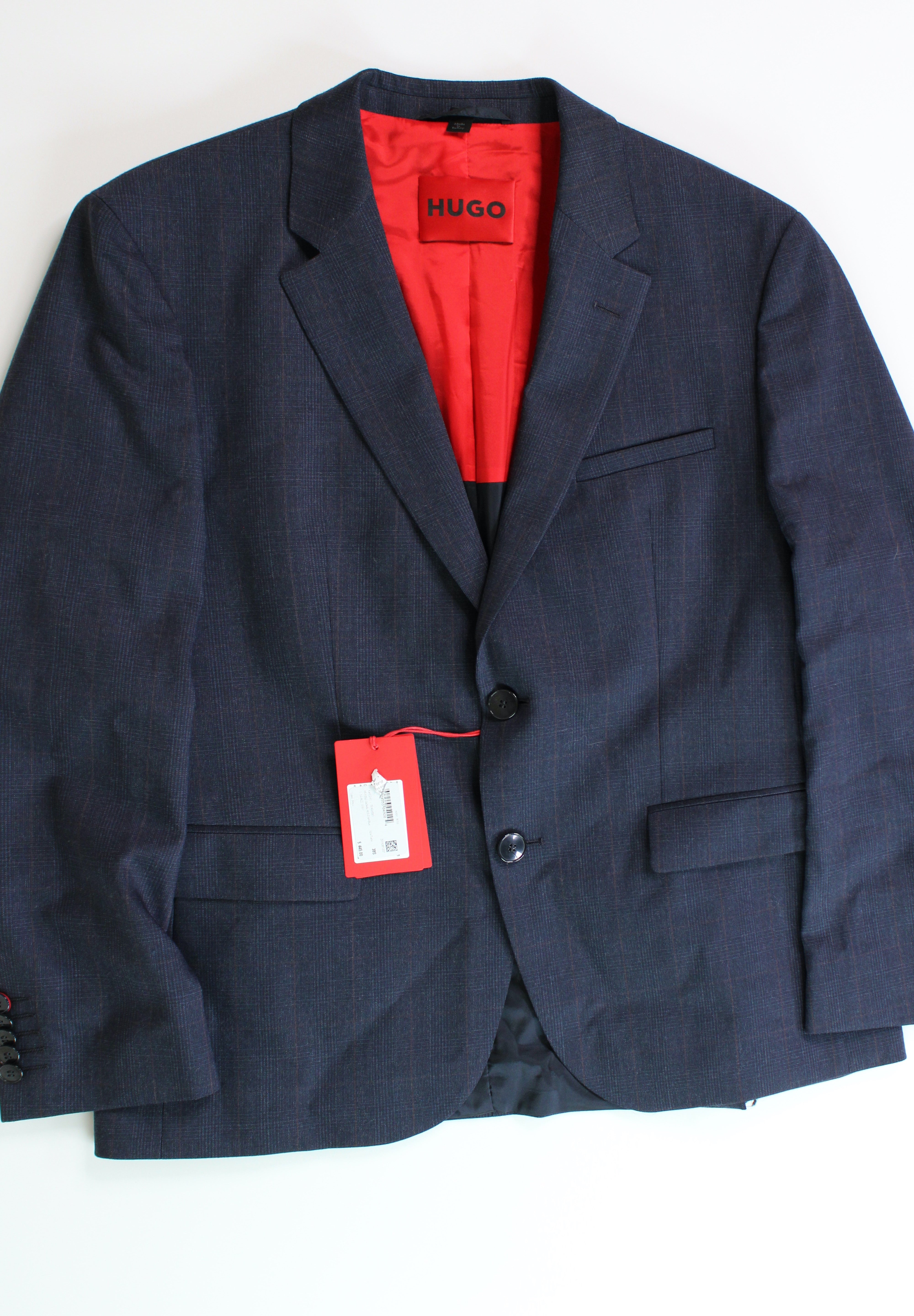Hugo Boss Mens Slim fit Sport Coat Blazer 36 S Navy Blue Solid