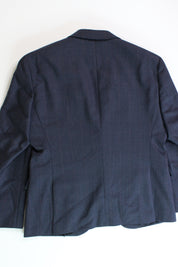 HUGO by Hugo Boss Men's Modern-Fit Wool Suit Jacket Navy Blue 36S Plaid