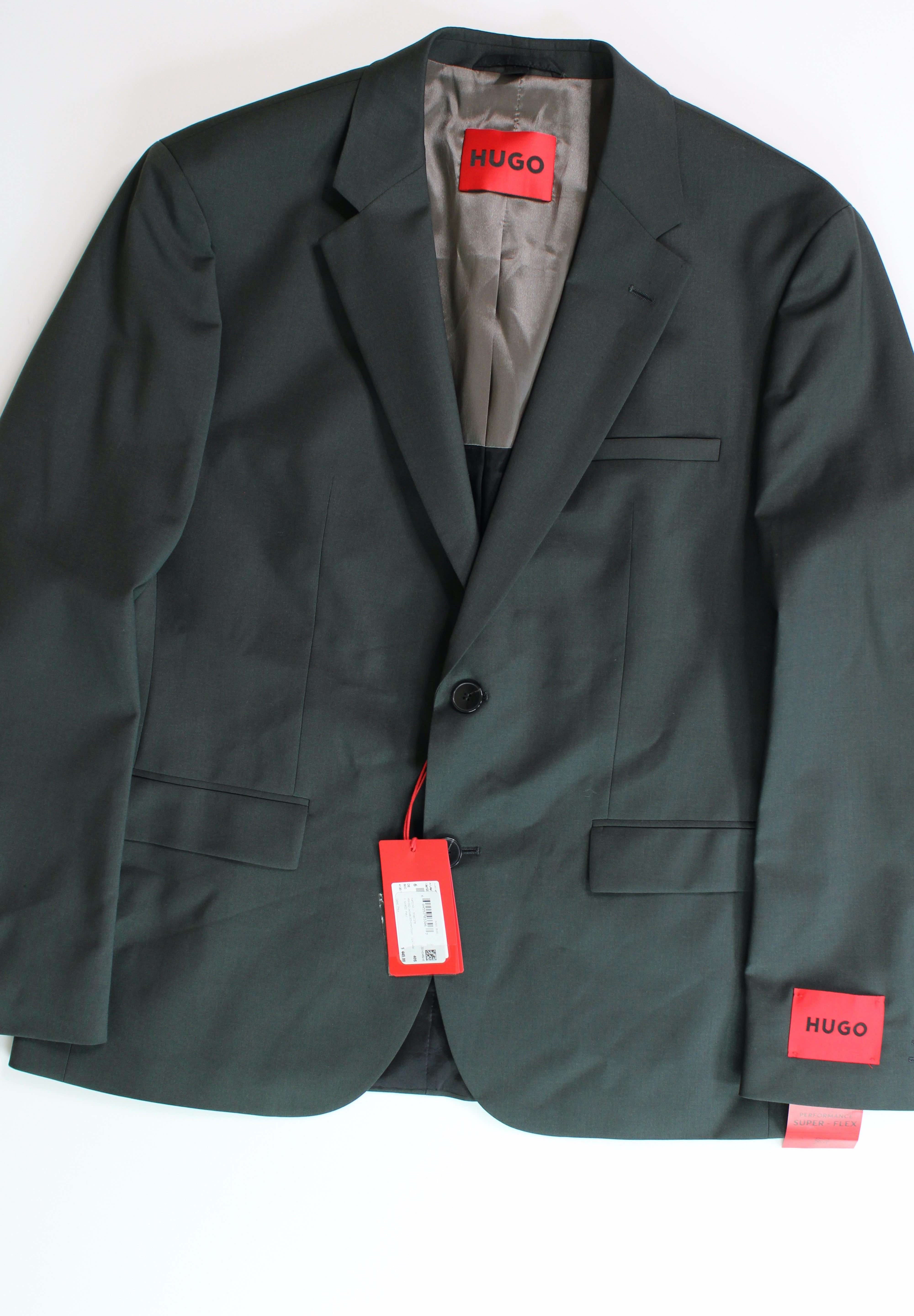 HUGO BOSS Men's Suit Jacket Dark Green 38S Modern-Fit Super Flex