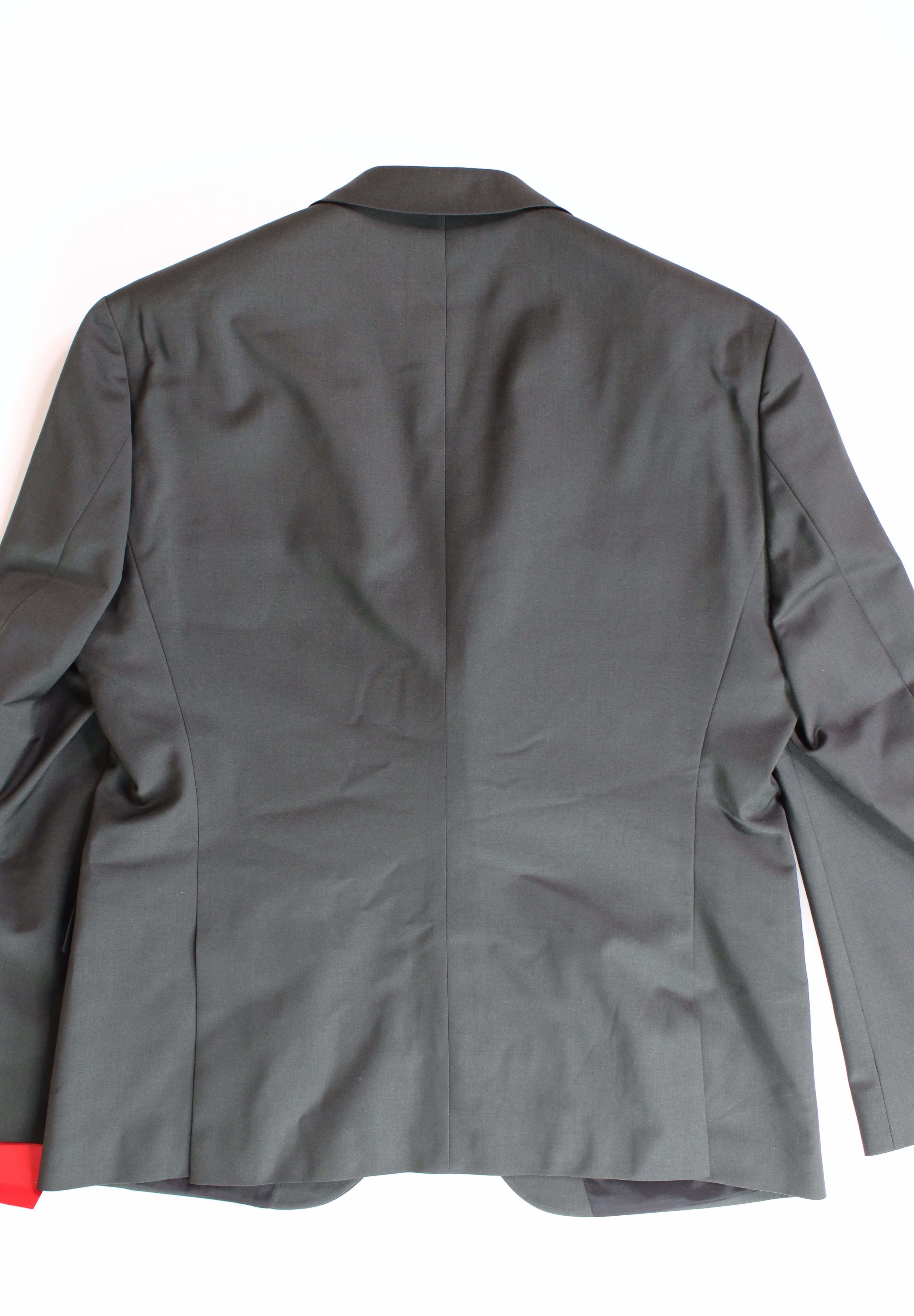 HUGO BOSS Men's Suit Jacket Dark Green 46R Modern-Fit Super Flex
