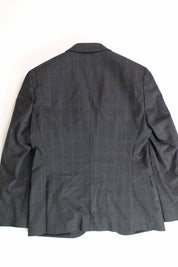 HUGO BOSS Men's Suit Jacket 40R Charcoal Plaid Modern Fit Wool