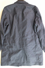 Hugo Boss Mens Milogan Wool Blend Textured Slim Fit Over Coat 44R Blue