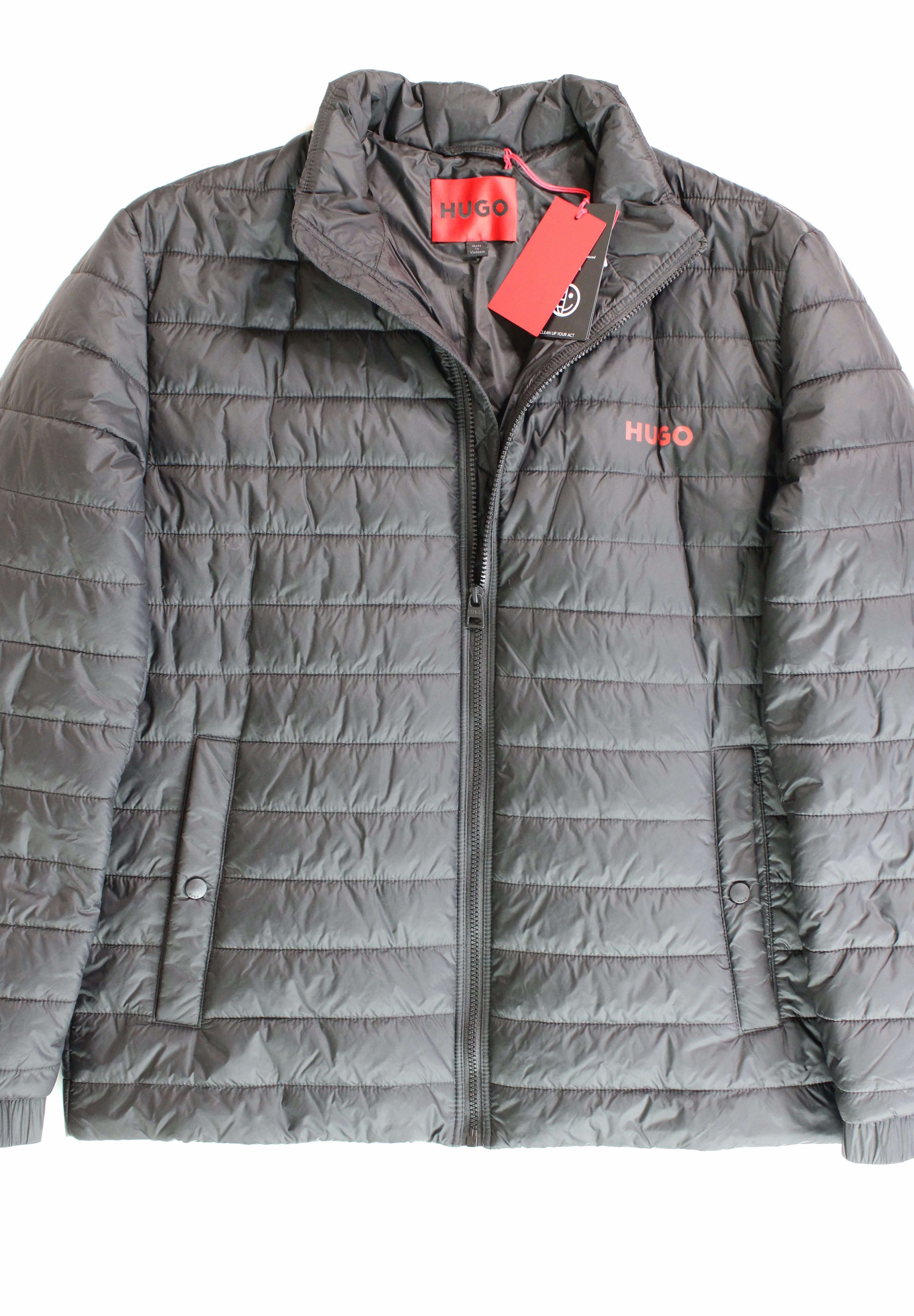 Hugo Boss Men's Benti2221 Slim fit Quilted Puffer Jacket Large Black