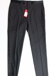 Hugo Boss Griffin Slim Fit Black Tuxedo Pants 34 x 32 Black Flat Front