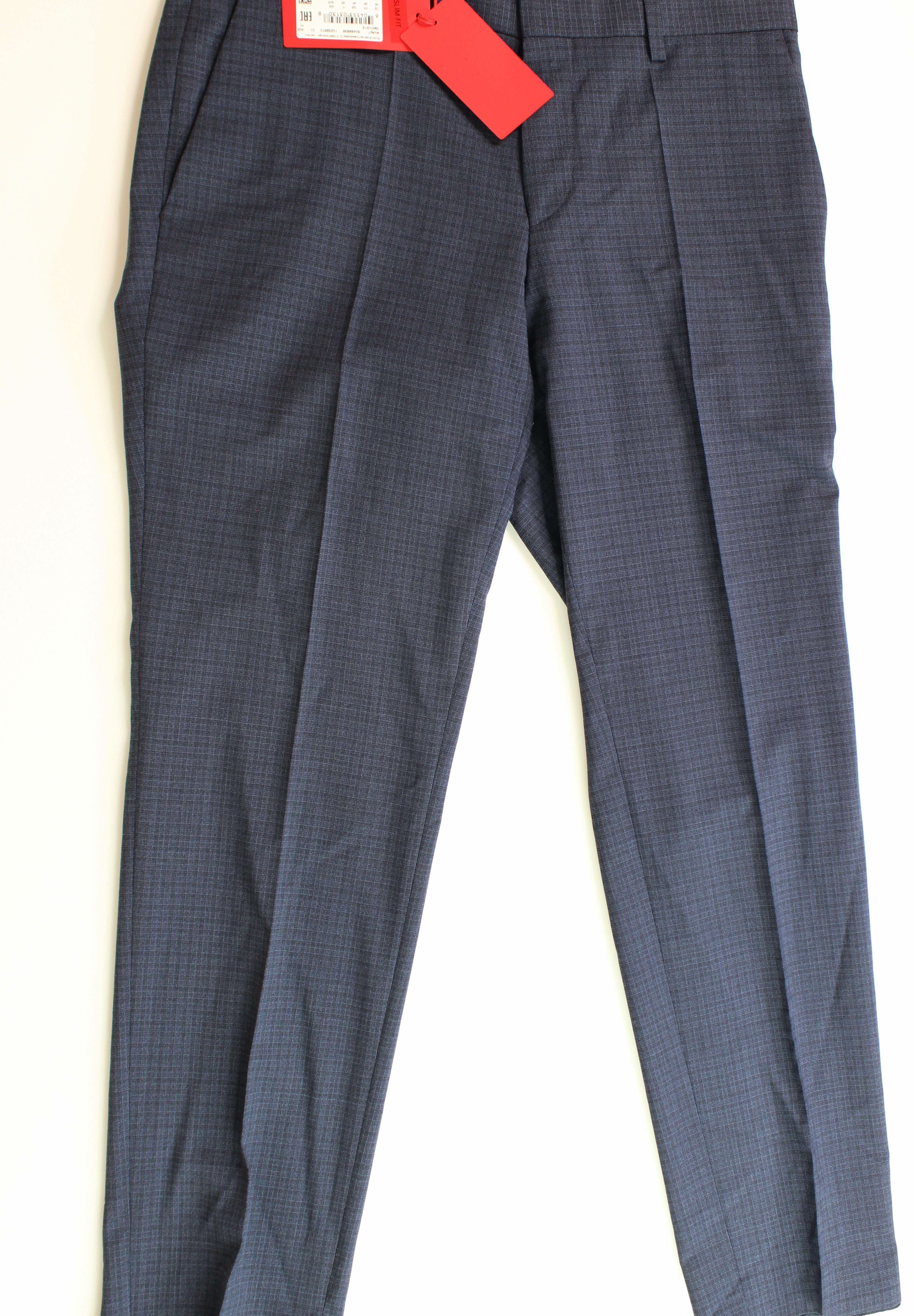 HUGO BOSS Mens Modern-Fit Suit Pants Dark Blue 30 x 32