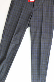 HUGO Mens Slim-Fit Suit Dress Pants Plaid Grey 30 x 32