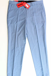 HUGO BOSS Mens Modern-Fit Dress Pants Light Blue 36 x 32 Wool Superflex