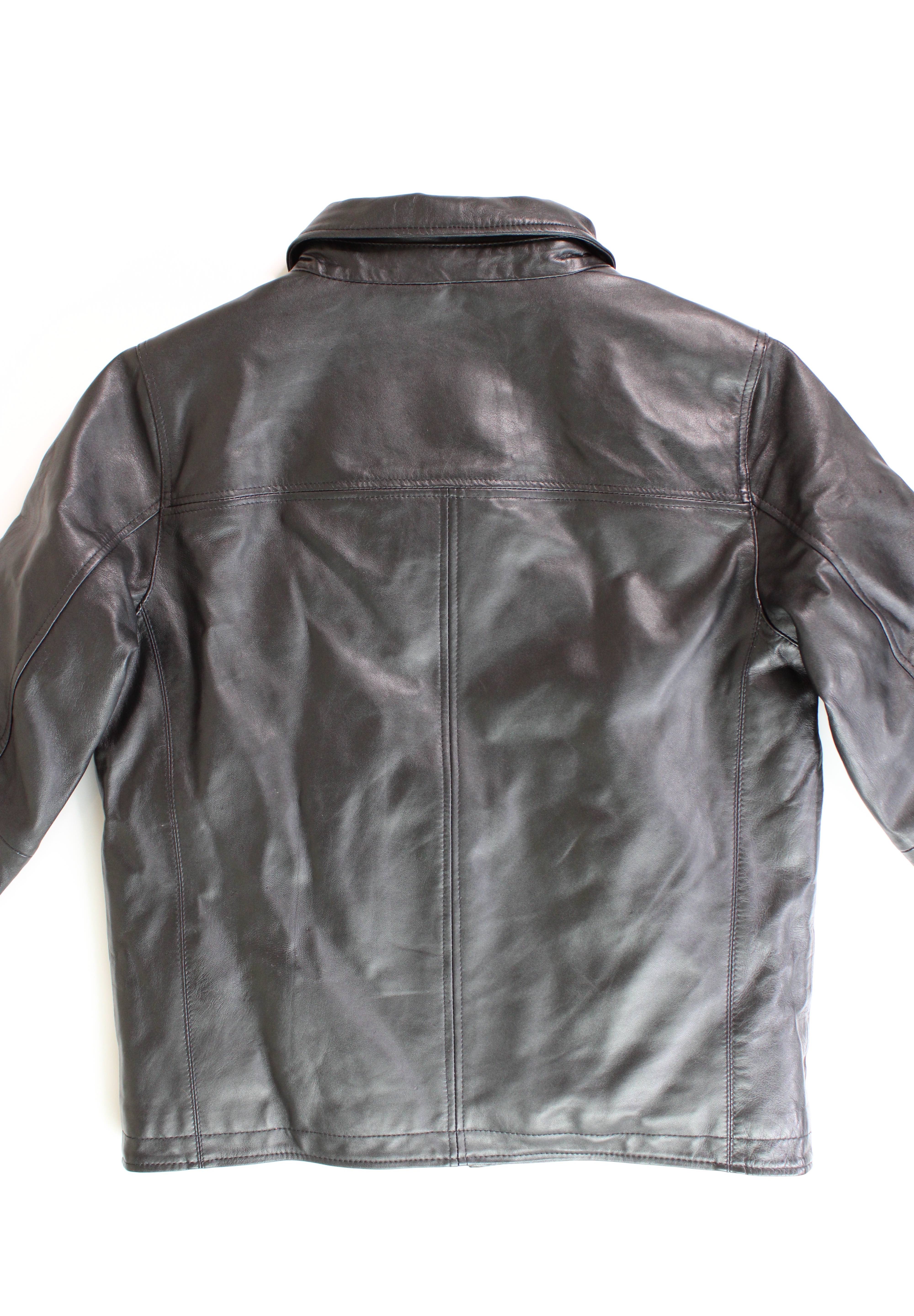 Perry Ellis Men's Classic Leather Black 2XL