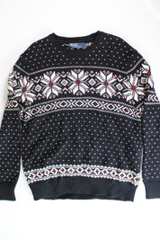 Polo Ralph Lauren Mens Sweater Large Black Cotton / Cashmere Crewneck