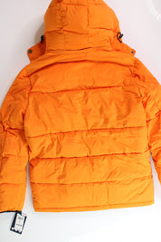 Club Room Mens Puffer Jacket Coat Small Orange Stretch Solid