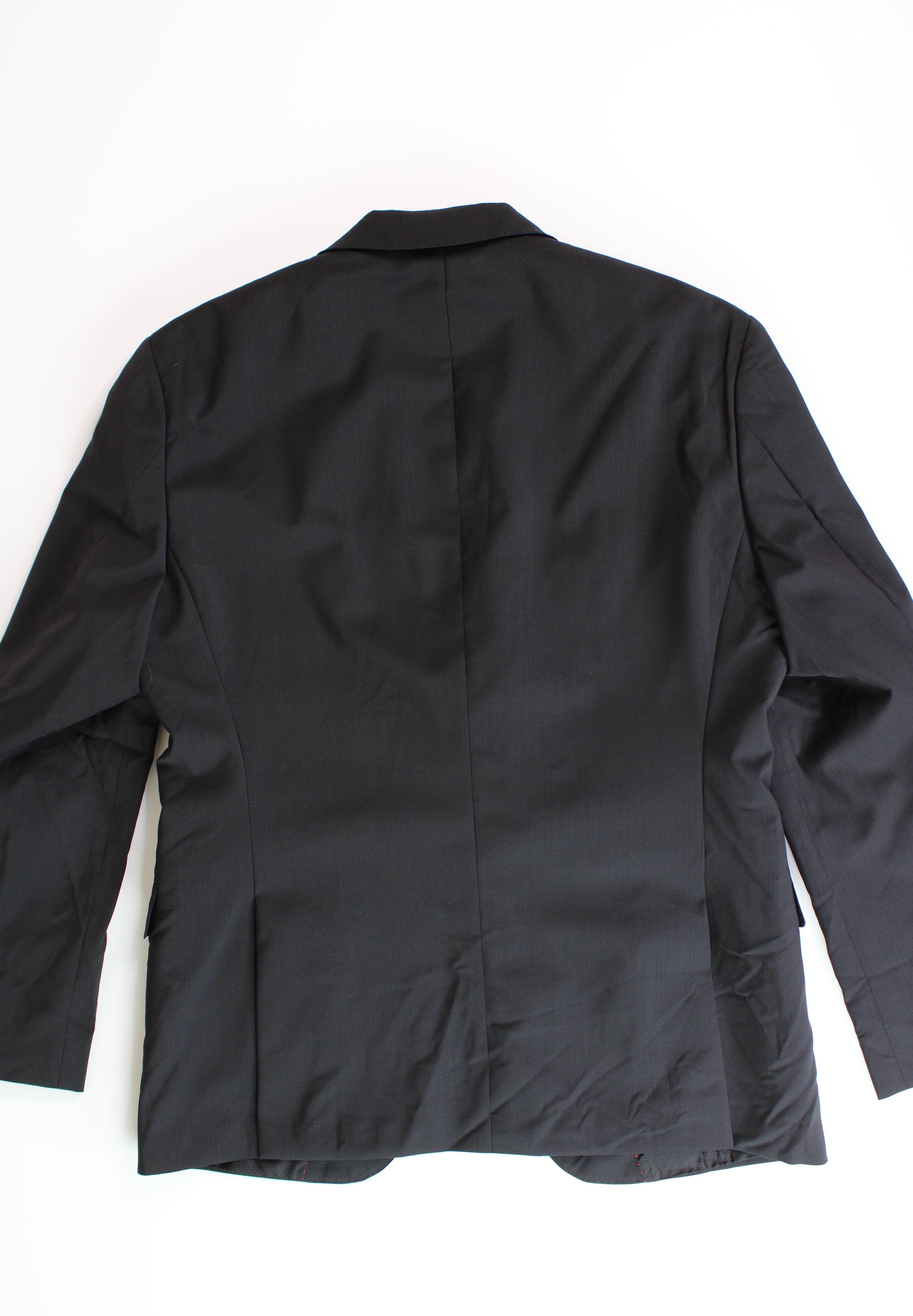 HUGO BOSS Mens Jeffrey Black Regular Fit Suit Jacket 36S Black