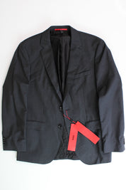 Hugo Boss Jeffrey Black Regular FIT Suit Jacket 40L Sport Coat Dark Grey