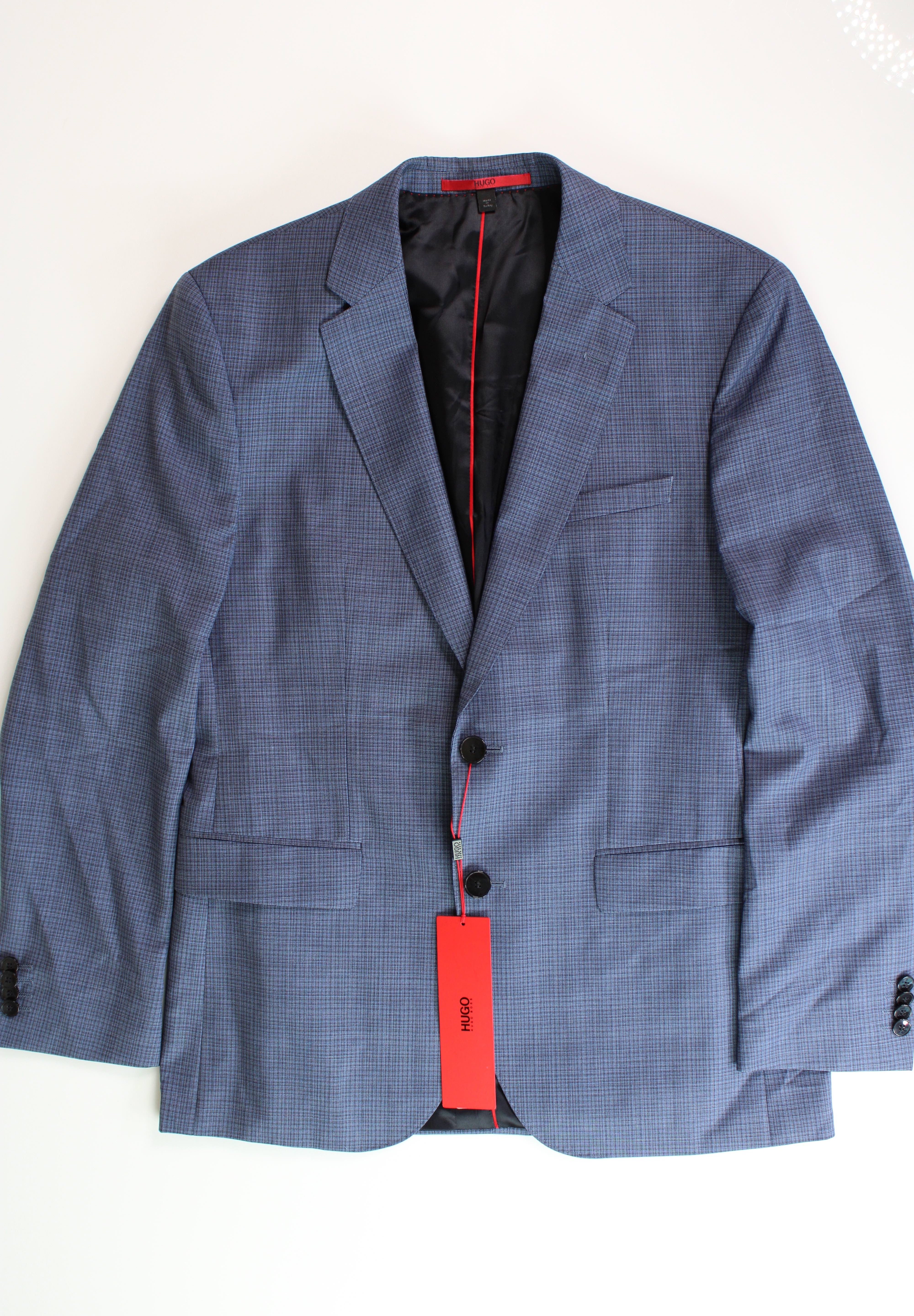 Hugo Boss Men's Modern-Fit Solid Suit Jacket 40R Light Pastel Blue