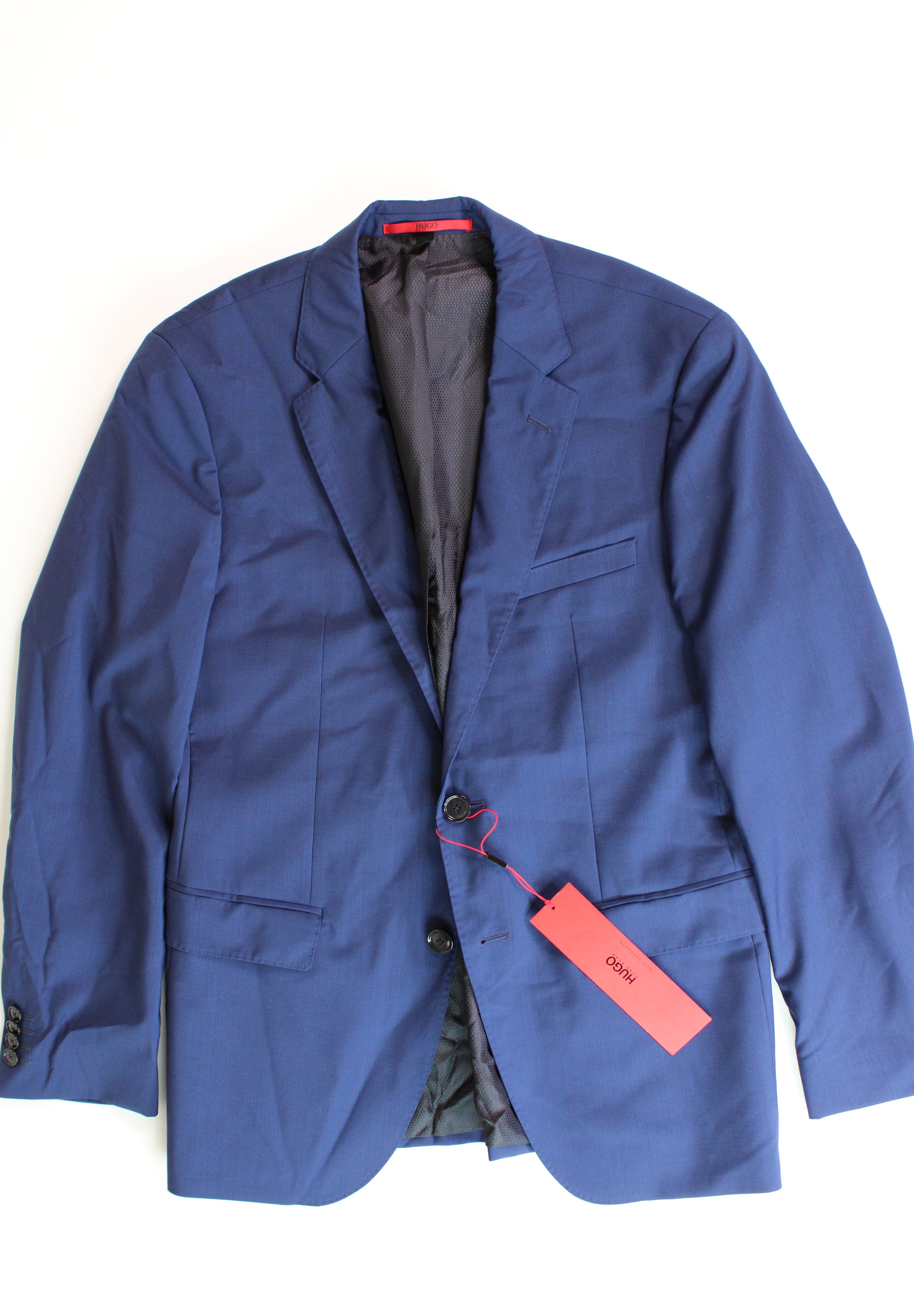 Hugo Boss Men's Modern Fit Stepweave Suit Jacket 36R Blue