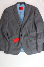 HUGO Men's Slim-Fit Stretch Mélange Wool Suit Jacket 46R Mid Grey