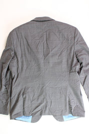 HUGO Men's Slim-Fit Stretch Mélange Wool Suit Jacket 46R Mid Grey