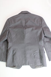 HUGO Men's Slim-Fit Stretch Mélange Wool Suit Jacket 38S Mid Grey