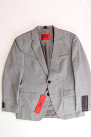 HUGO Boss Men's Gray Textured Modern-Fit Wool Suit Jacket 36S