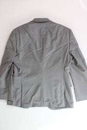 HUGO Boss Men's Gray Textured Modern-Fit Wool Suit Jacket 36S