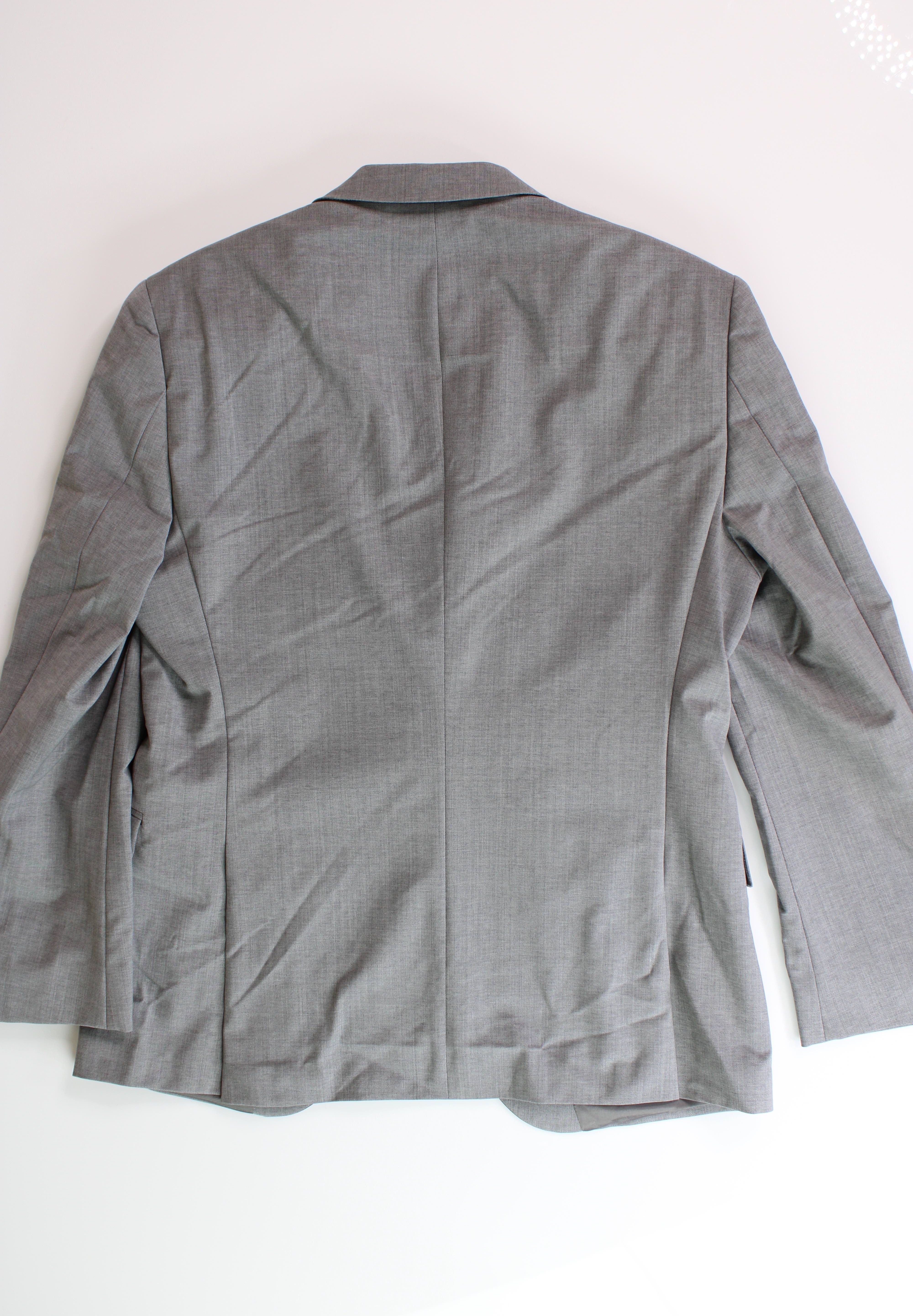 HUGO Boss Men's Gray Textured Modern-Fit Wool Suit Jacket 36S