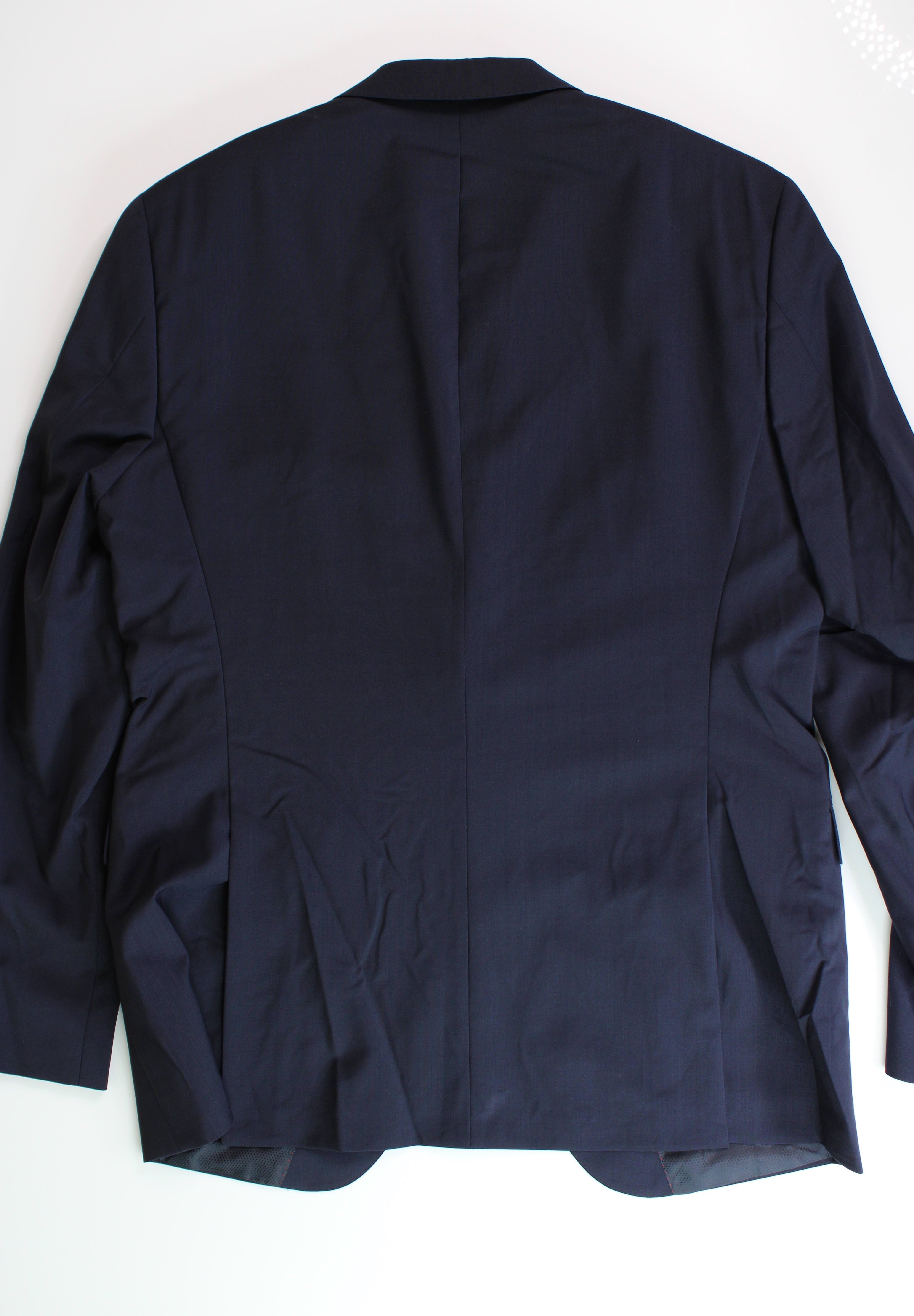 Hugo Boss Mens Jeffrey Modern Fit Suit Jacket Sport Coat 44L Navy Blue