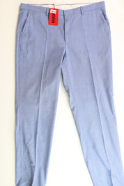 Hugo Boss Men's Chambray Blue Solid Modern-Fit Wool Dress Pants Size 36