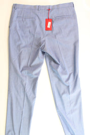 Hugo Men's Chambray Blue Solid Modern-Fit Wool Suit Dress Pants 38 x 32