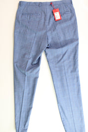 HUGO Boss Men's Modern-Fit Check Wool Dress Pants 32 x 32 blue plaid