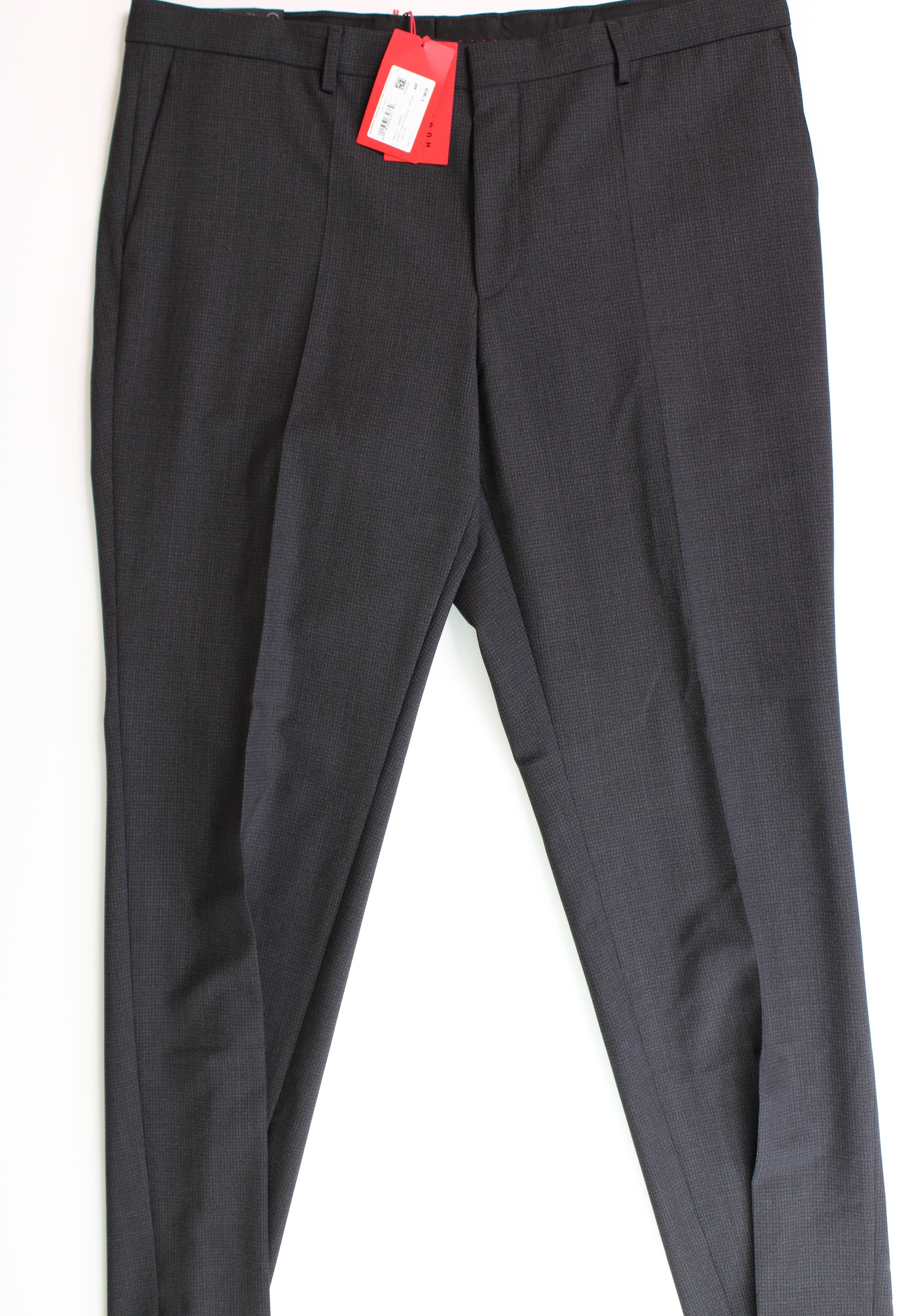 HUGO BOSS Mens Genius Slim FIt Wool Suit Pants Charcoal 38 x 32