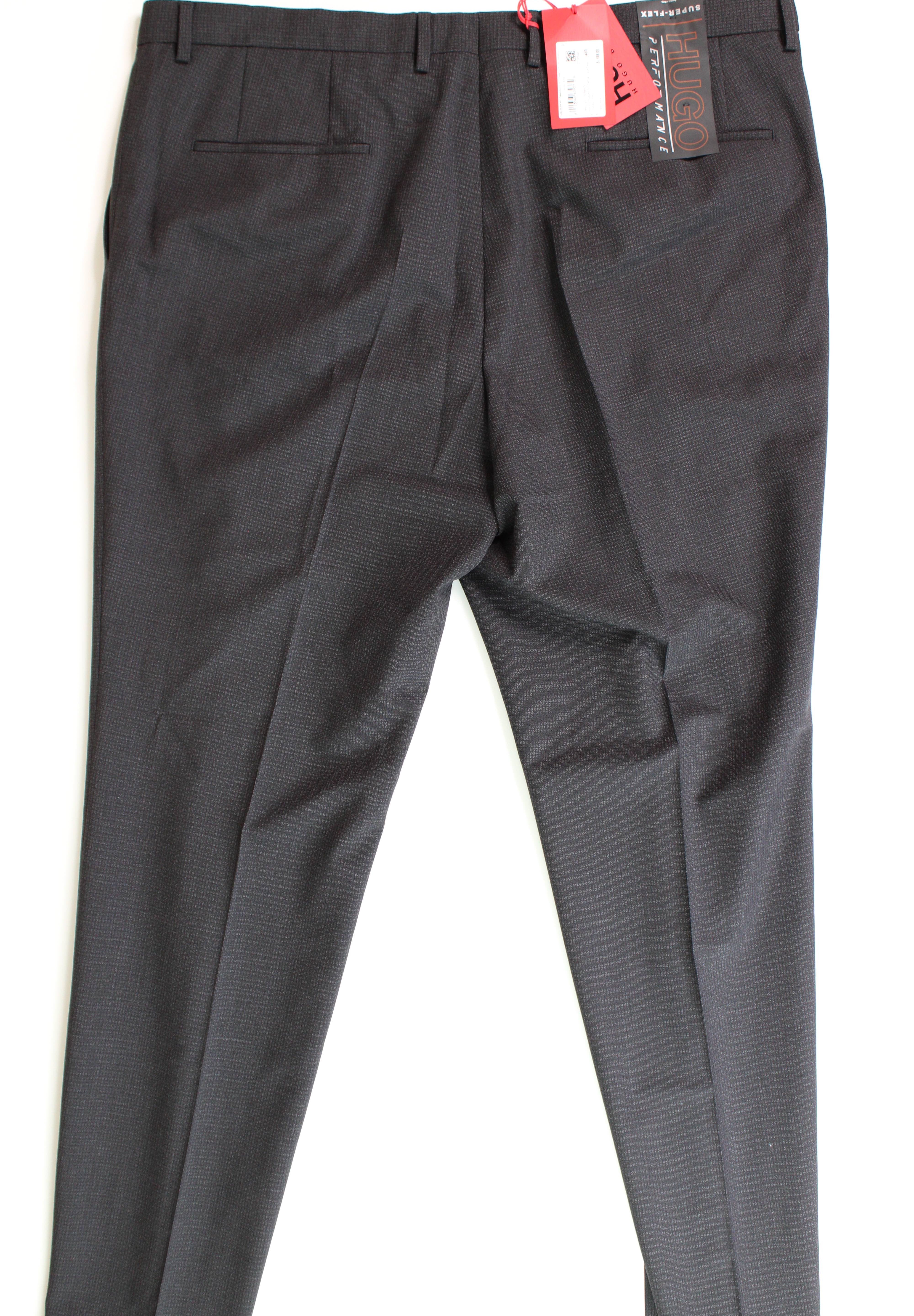 HUGO BOSS Mens Genius Slim FIt Wool Suit Pants Charcoal 38 x 32