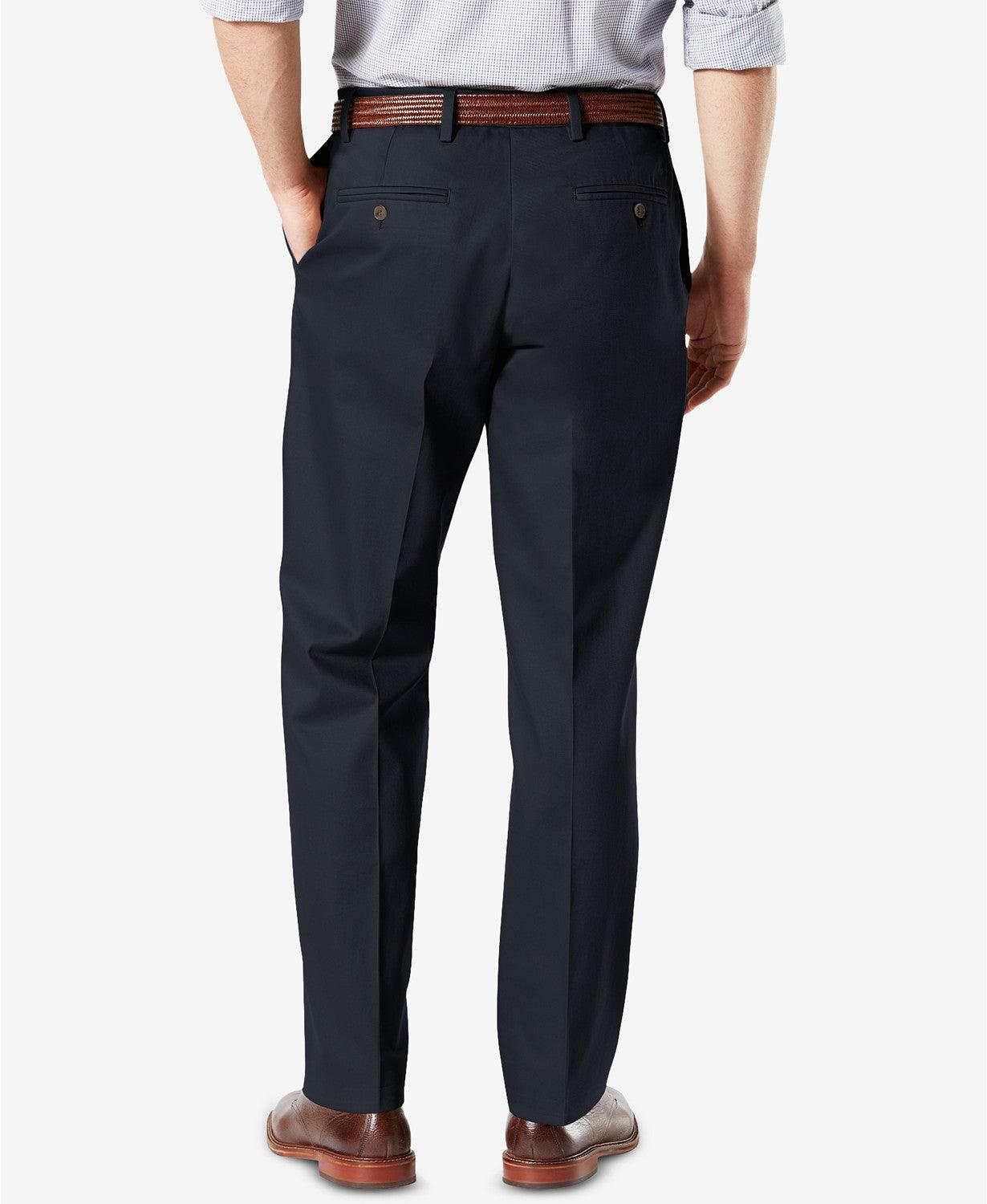 Dockers Men's Signature Classic Fit Khaki Pants Navy Blue 42 x 30