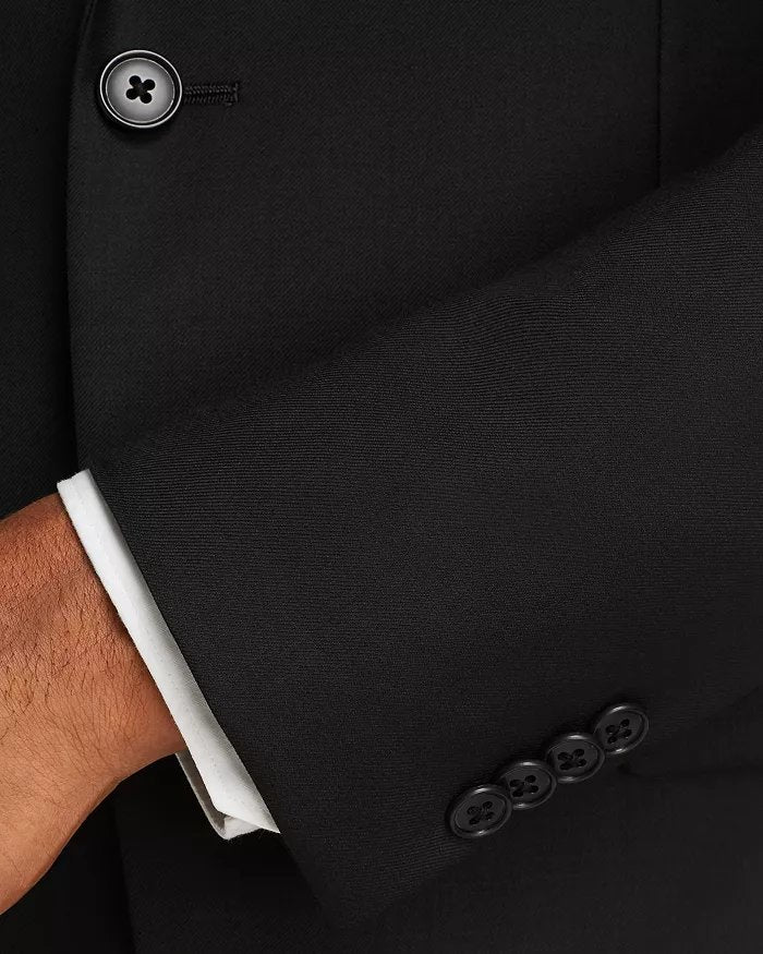 John Varvatos Star Usa Mens Slim fit Wool Suit Jacket Blazer 40 L Black Solid