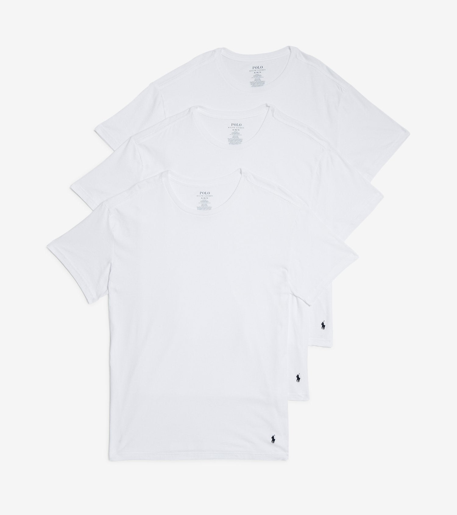 Polo Ralph Lauren Mens 3PK Slim Crew Tees T Shirts XL White