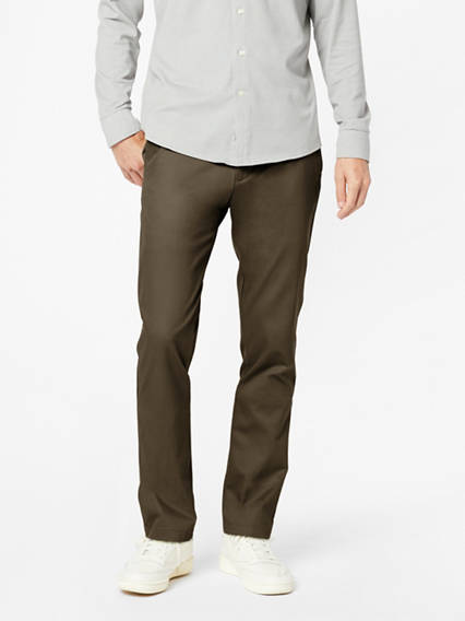 Dockers Men's Signature Lux Cotton Slim Fit Stretch Khaki Pants Fern 38 x 32
