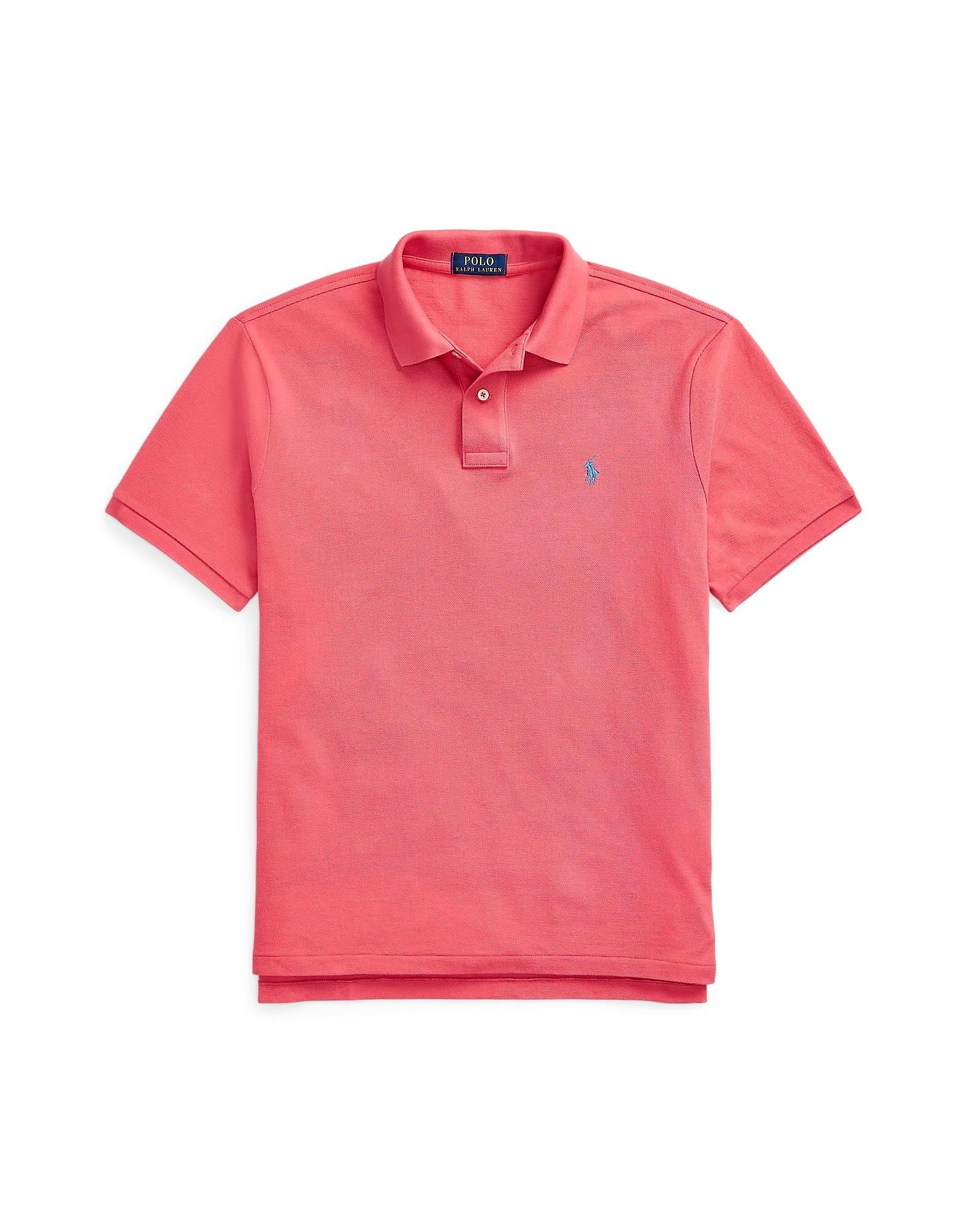 Polo Ralph Lauren Men's Cotton Custom Slim Fit Mesh Polo Shirt Red Sky 2XL