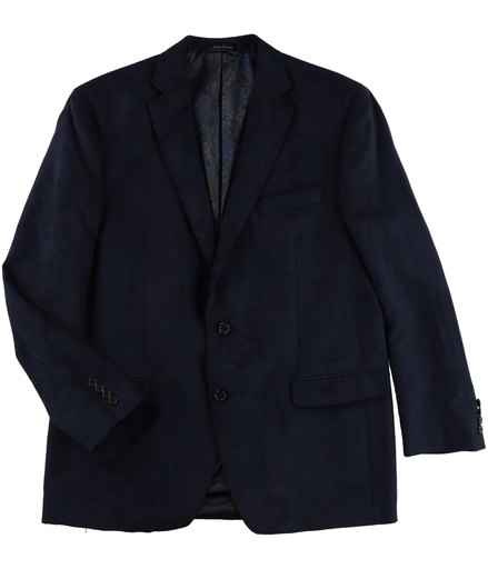 Lauren Ralph Lauren Mens Classic Fit Faux Suede Blazer Blue 44L