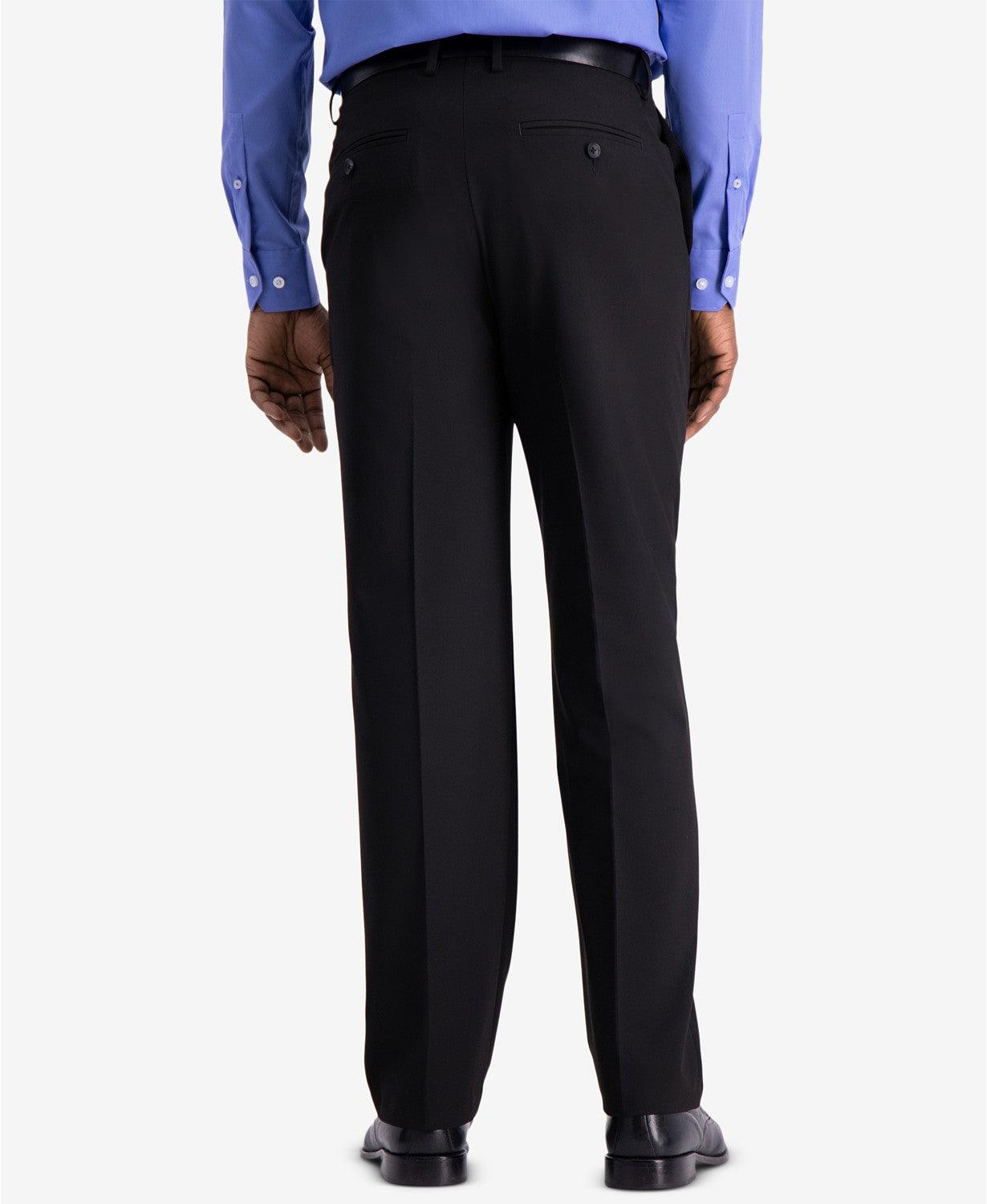 Haggar Mens Classic fit Dress Pants 42 / 32 Black Solid